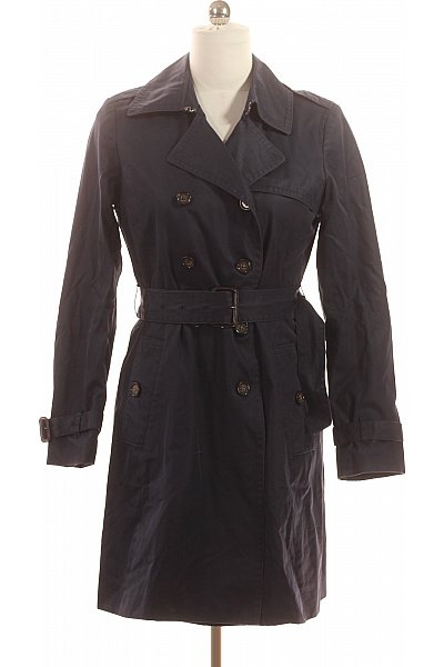 BANANA REPUBLIC Dámský Tmavě Modrý Dvouřadý Trenčkot S Páskem Elegantní Jarní Podzimní Klasický Vel. M