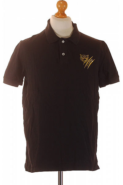 PLEIN SPORT Pánské bavlněné černé polo tričko s krátkým rukávem a výšivkou sportovní Vel. l | PLEIN SPORT | obrázek 2