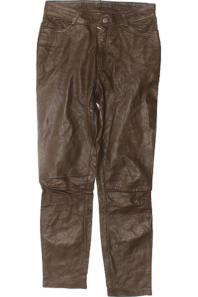 CIGNO NERO Dámské Kalhoty Rovné Kožené Zelené Vel. 36