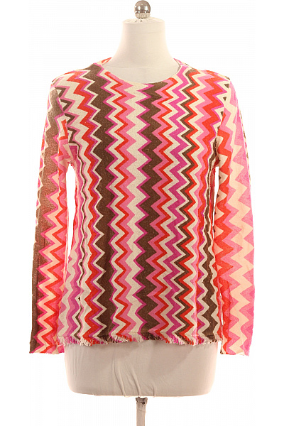 Grace Dámský Vzorovaný Pulovr S Výstřihem Do V Růžový Velikost XL