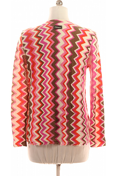 Grace Dámský vzorovaný pulovr s výstřihem do V růžový Velikost XL | Grace | obrázek 2