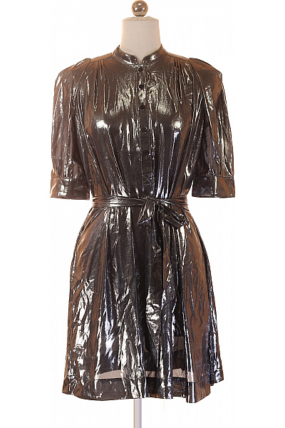 Zadig&Voltaire deluxe Dámské šaty s krátkým rukávem a páskem stříbrné Velikost xs | Zadig&Voltaire deluxe | obrázek 2