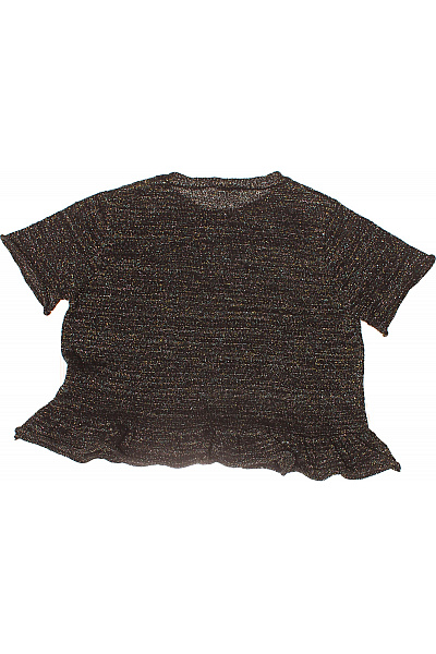 ZARA Černá pletená halenka s krátkým rukávem a volánem Velikost M | ZARA | obrázek 3