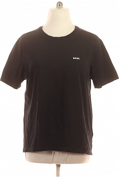 Hugo Boss Pánské Tričko černé Basic S Krátkým Rukávem A Nápisem Vel. Xxl