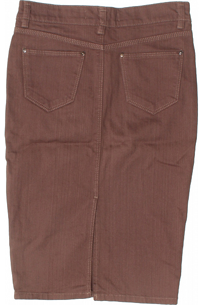 ZARA Bavlněná pouzdrová sukně hnědá midi rovná s kapsami Vel. XS | ZARA | obrázek 3