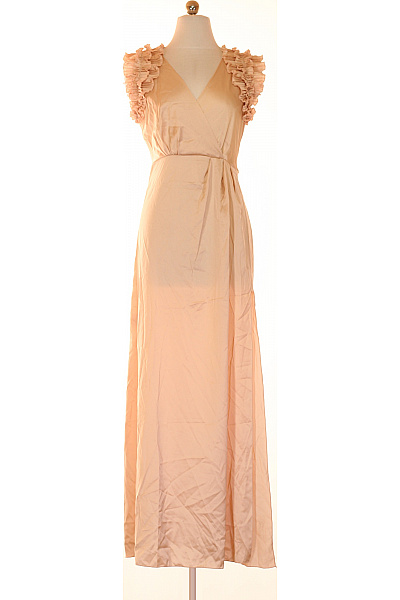 Dámské Společenské šaty Dlouhé Zavinovací Saténové Pastelové Velikost S