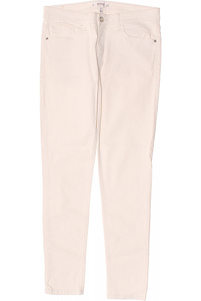 MANGO Dámské Bavlněné Džíny Rovné Bílé Vel. EU 38