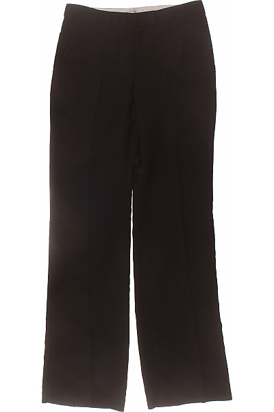 Dámské černé Polyesterové Oblekové Kalhoty široké Rovné Elegantní Business Vel. 34