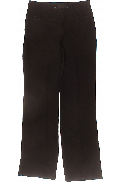 Dámské černé polyesterové oblekové kalhoty široké rovné elegantní business Vel. 34 | Unimoda | obrázek 2