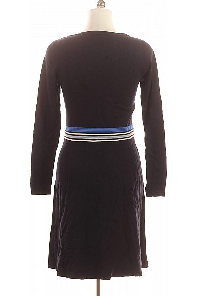 ZERO Dámské viskózové pletené šaty s dlouhým rukávem a páskem modré jednoduché Vel. 38 | ZERO | obrázek 2