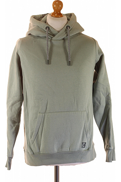 Sublevel Pánská bavlněná mikina s kapucí přes hlavu zelená jednobarevná streetwear Vel. m | Sublevel | obrázek 2