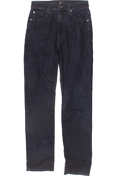 Dámské Tmavě Modré Džíny Rovné Klasické S Kapsami Velikost 26