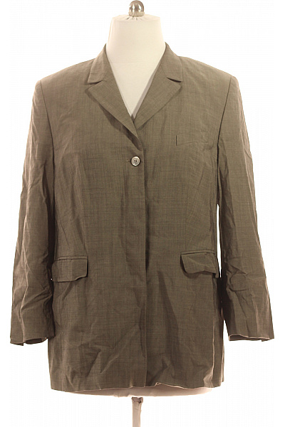 BASLER Vlněný Dámský Sako Krátký Elegantní Klasický Hnědé Vel. 48