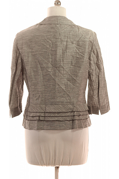 BETTY BARCLAY Šedý blejzr struktura tříčtvrteční rukáv volánky elegantní vypasované Vel. 42 | BETTY BARCLAY | obrázek 3