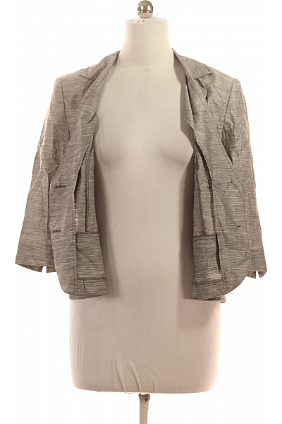 BETTY BARCLAY Šedý blejzr struktura tříčtvrteční rukáv volánky elegantní vypasované Vel. 42 | BETTY BARCLAY | obrázek 4