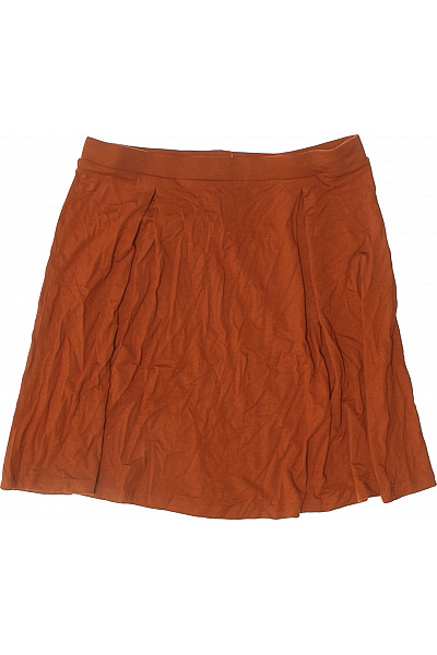 Dámská viskózová krátká áčková sukně hnědá jednobarevná volná Vel. M | Unimoda | obrázek 2