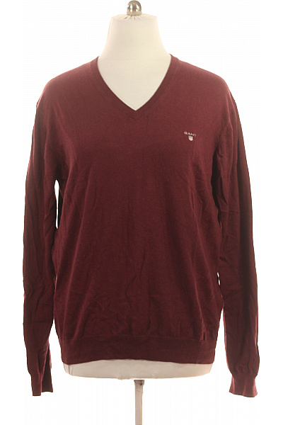 GANT Pánský vínový pulovr do véčka basic podzimní Vel. 3xl | GANT | obrázek 2
