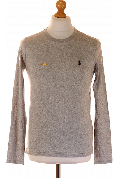 Ralph Lauren Bavlněné Šedé Tričko Dlouhý Rukáv Basic S Výšivkou Velikost M