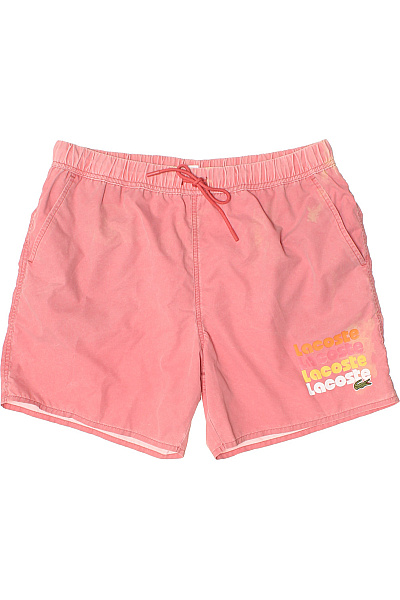 LACOSTE Růžové Koupací Kraťasy S Potiskem Volnočasové S Kapsami Velikost M