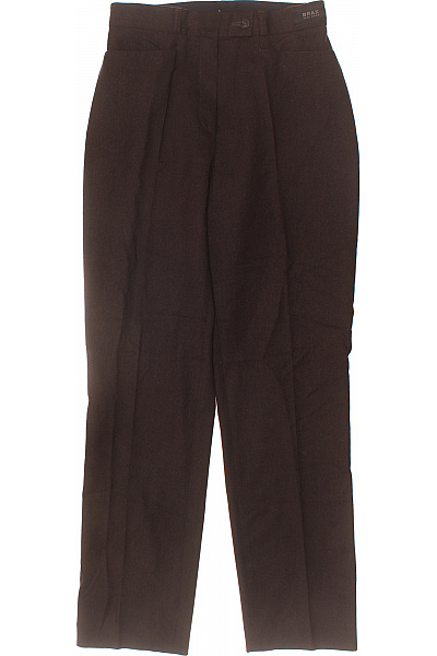 BRAX Dámské hnědé bavlněné oblekové kalhoty rovné s puky elegantní business Vel. 36 | BRAX | obrázek 2