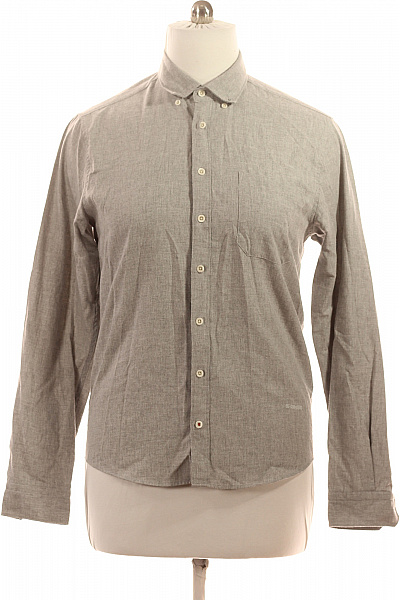 Carl Gross Pánská Bavlněná Košile Dlouhý Rukáv šedá Ležérní Regular Fit Vel. L