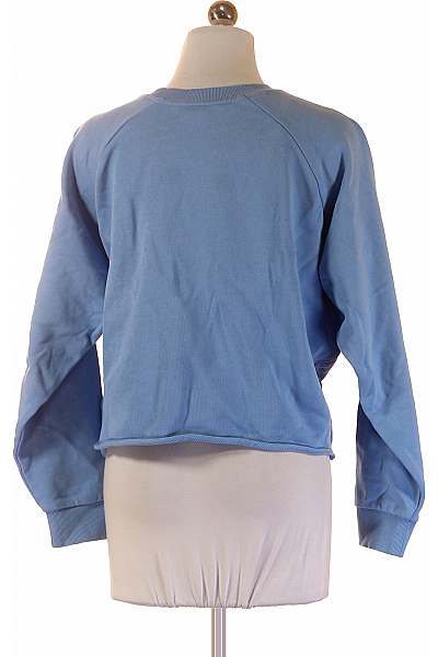 Hugo Boss dámská modrá mikina s dlouhým rukávem a potiskem crop Velikost s | Hugo Boss | obrázek 3