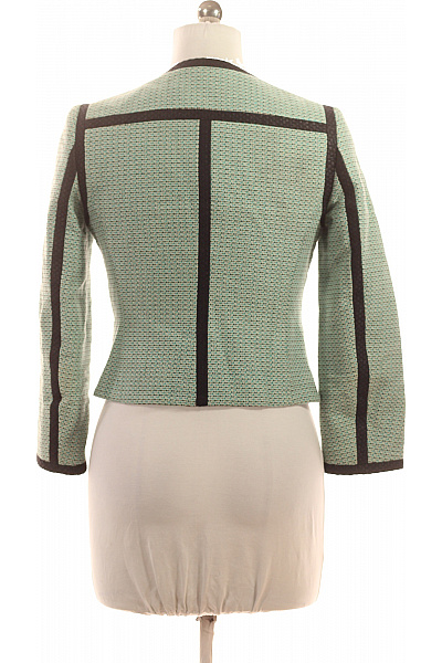 Karen Millen Bavlněné zelené sako krátké vypasované elegantní struktura moderní Vel. 38 | Karen Millen | obrázek 2