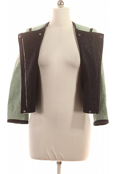 Karen Millen Bavlněné zelené sako krátké vypasované elegantní struktura moderní Vel. 38 | Karen Millen | obrázek 3