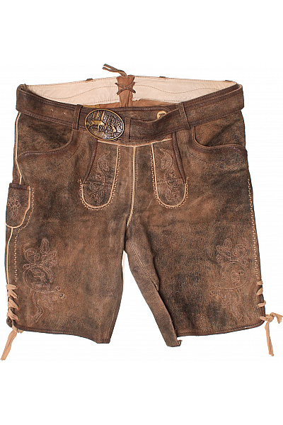 Spieth&Wensky Pánské Kraťasy S Kapsami Kožené Hnědé Vel. 30