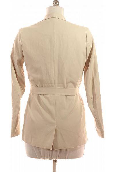 neo noir Polyesterové béžové sako s páskem elegantní společenské moderní Velikost 34 | neo noir | obrázek 3