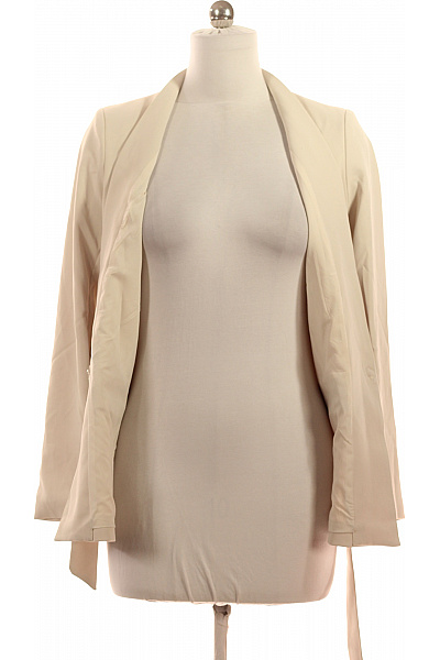 neo noir Polyesterové béžové sako s páskem elegantní společenské moderní Velikost 34 | neo noir | obrázek 4