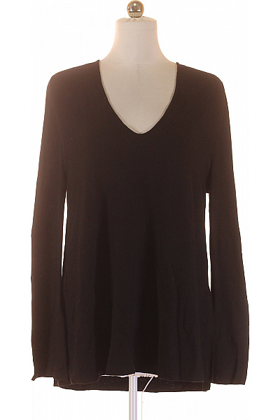 Hannes Roether Dámský vlněný černý pulovr s výstřihem do V volný Vel. XL | Hannes Roether | obrázek 2