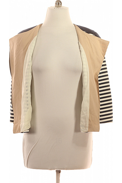 APART Dámské bavlněné sako pruhované černobílé na zip vypasované moderní Vel. 44 | APART | obrázek 4