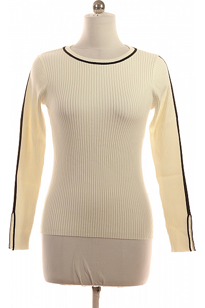 hechter Dámský viskózový žebrovaný pulovr krémový s černým lemováním Velikost 38 | hechter | obrázek 2