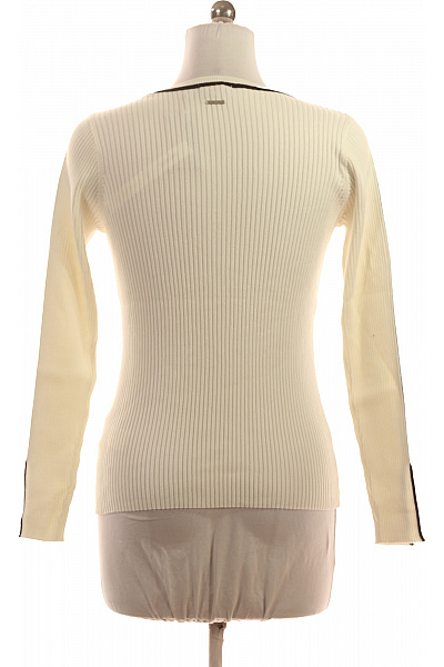 hechter Dámský viskózový žebrovaný pulovr krémový s černým lemováním Velikost 38 | hechter | obrázek 3