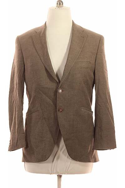 WILVORST Pánské Vlněné Hnědé Sako Společenské Ležérní Jednořadé S Strukturou Velikost 52