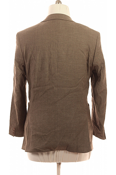 WILVORST Pánské vlněné hnědé sako společenské ležérní jednořadé s strukturou Velikost 52 | WILVORST | obrázek 2