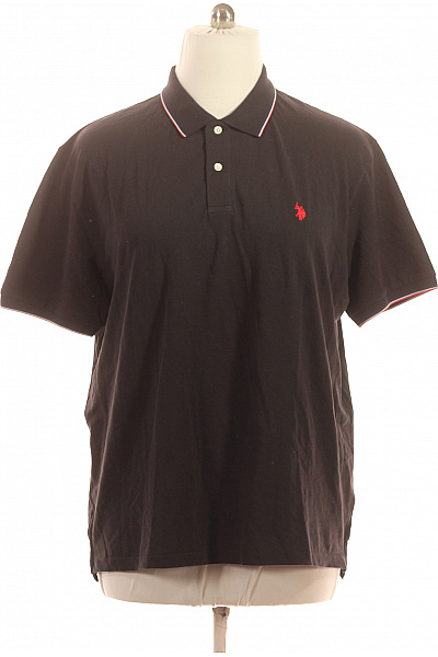 U.S.POLO ASSN. Polo Tričko černé S Krátkým Rukávem A Výšivkou Velikost 3xl