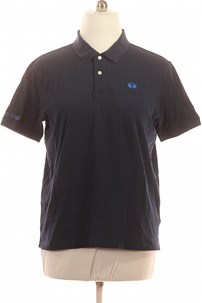 Pánské tmavě modré polo tričko s krátkým rukávem a výšivkou Velikost xxl | Unimoda | obrázek 2