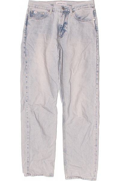 Calvin Klein Pánské Rovné Džíny Světle Modré Vintage Seprané Volné Velikost XL