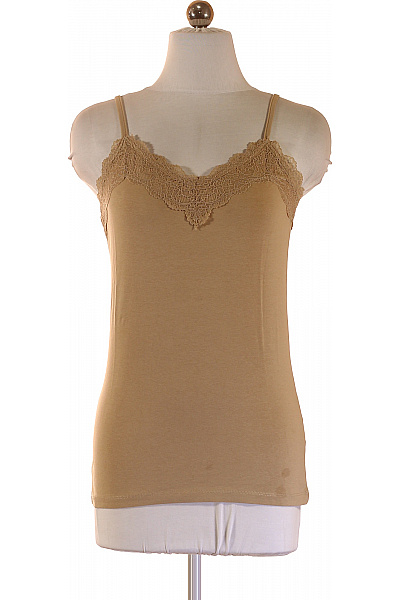 Sublevel dámské tílko béžové bavlněné krajka bez rukávů basic Vel. xs | Sublevel | obrázek 2