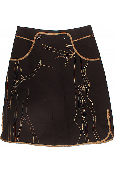 VILA Bavlněná černá áčková sukně nad kolena s výšivkou zdobená Vel. S | VILA | obrázek 2