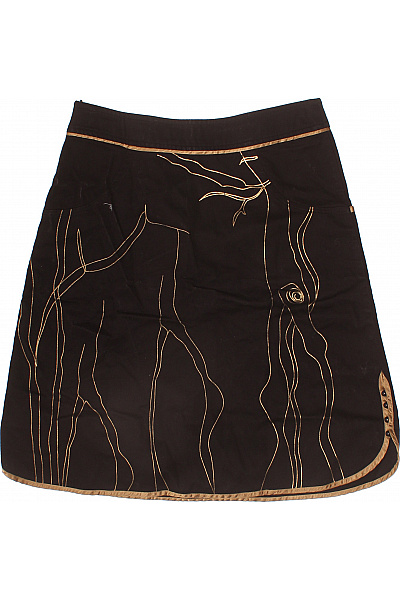 VILA Bavlněná černá áčková sukně nad kolena s výšivkou zdobená Vel. S | VILA | obrázek 3