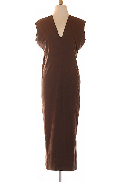 Brunello Cucinelli Dámské bavlněné letní šaty dlouhé hnědé tričkové volnočasové Vel. s | Brunello Cucinelli | obrázek 2