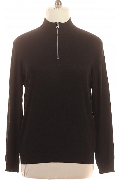 ONLY & SONS Pánský Viskózový Pulovr černý Na Zip Se Stojáčkem Elegantní Vel. XL