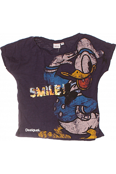 DESIGUAL Dívčí tričko tmavě modré s kačerem Donaldem flitry Vel. 3-4 | DESIGUAL | obrázek 2