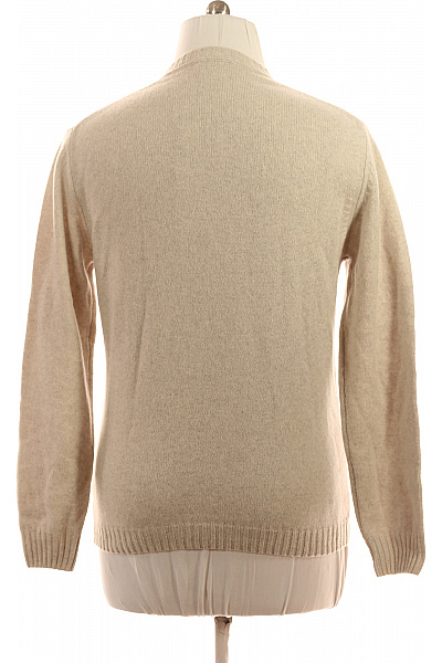 LAWRENCE GREY Pánský béžový žebrovaný pulovr basic přes hlavu Velikost l | LAWRENCE GREY | obrázek 3