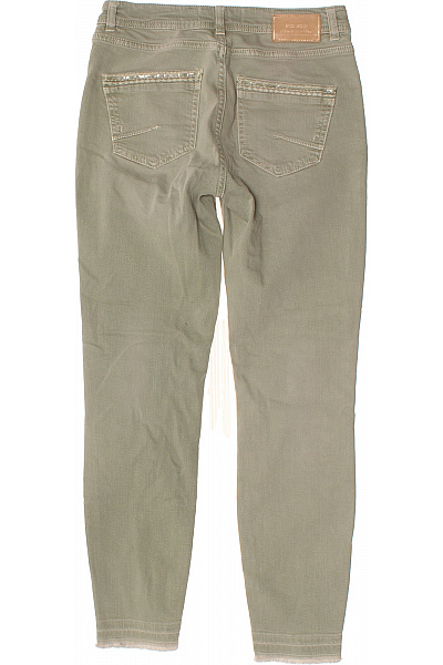 Mos Mosh Dámské bavlněné khaki skinny džíny seprané zkrácené s roztřepenými nohavicemi Vel. EU 27 | Mos Mosh | obrázek 2