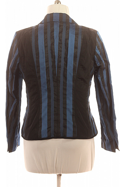 AIRFIELD Polyesterové sako pruhované černé modré elegantní vypasované letní moderní Velikost 44 | AIRFIELD | obrázek 3