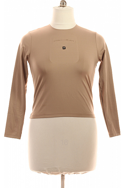 Gap Dámské Tričko S Dlouhým Rukávem Sportovní Béžové S Kapsou Velikost L